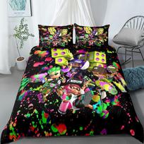 Splatoon Patogus Patalynės Komplektas Animacinis Namų Tekstilės Vaikams Lovos Komplektas Antklodės Užvalkalas Miegamojo Komplektas Karalienės Dydžio Dinozaurų Antklodės Užvalkalas EU Single 135x200cm
