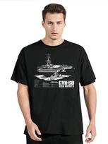 „Nimitz“ klasės lėktuvnešis, švino laivas, CVN-68, USS „Nimitz“ marškinėliai, vasariniai medvilniniai vyriški marškinėliai, nauji drabužiai, dideli viršutiniai marškinėliai L black