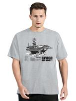 „Nimitz“ klasės lėktuvnešis, švino laivas, CVN-68, USS „Nimitz“ marškinėliai, vasariniai medvilniniai vyriški marškinėliai, nauji drabužiai, dideli viršutiniai marškinėliai S white