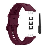 Dirželis Huawei Watch Fit apyrankei, išmanus silikoninis laikrodžio dirželis, apyrankė, Watch fit Special Edition apyrankė, spausdinimo priedai, sportinis only  the  strap vyno raudonos spalvos