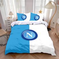 Napoli lovatiesių patalynės komplektas, SSC futbolo klubo logotipas, modernus margintas, 2/3 dalių komplektas, 1 lovatiesė, gimtadienio dovanos 100x135cm