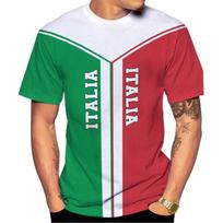 Italijos Vėliavos Grafikos Vyriški Marškinėliai 3D Spausdinimas Italijos Nacionalinio Herbo Marškinėliai Streetwear Per dydžio Trumpomis Rankovėmis Viršutiniai Drabužiai S green