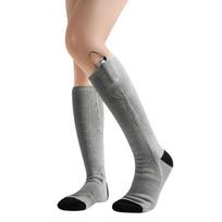 USB įkraunamos šildomos kojinės žiemai - Unisex elektrinė šiluma lauko slidinėjimui Pair of Heated Socks (No Battery) gray