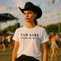 Sad Girl State Of Mind T-Shirt Womens Unisex Lana Del Rey Festival Music Gig 3XL black