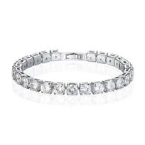 2-6 mm prabangus cirkonio teniso apyrankė - moteriški pilno deimanto kristaliniai karoliukų papuošalai 17cm Platinum white