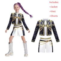 Vaikų Mira Rumi Zoey Sceniniai Kostiumai Cosplay Juodas Kostiumas Mergaičių Uniforma Helovino Šventė Vaidmenų Žaidimas Spausdinti Fancy Dress Up Kostiumai 130cm black
