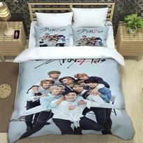 KPOP S-Stray-K-Kids Spausdinti Patalynės Komplektai Išskirtinis Lovos Reikmenų Rinkinys Antklodės Užvalkalas Lovoje Paguodos Rinkinys Patalynės Rinkinys Prabangi Gimtadienio Dovana 70x133cm 3pcs white