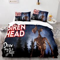 Siren Head Lovatiesių Kolekcija Viengulis Twin Pilnas Karalienės Karaliaus Dydis Siren Head Lovatiesių Kolekcija Suaugusiųjų Vaikų Miegamojo Antklodės Užvalkalų Kolekcijos 3D Spausdinimas 001 70x133cm 2pcs gray