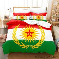 Kurdistano vėliavos patalynės kolekcija Viengulis Twin Pilnas Queen King dydžio lovos kolekcija Suaugusiųjų vaikų miegamojo antklodės užvalkalų kolekcijos Patalynės komplektas Lova 70x133cm 2pcs