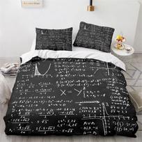Matematikos formulės Math lygtys Antklodės užvalkalas Tinka vaikams Berniukams ir mergaitėms, kuriems patinka matematika Mokslininkams Patogus EU Single(135*200cm)3pcs gray