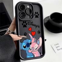Stitch Angel Meilės Širdis Telefono dėklas Samsung Galaxy S25 S24 S23 S22 Plus Ultra FE A56 A17 A07 A36 A16 A06 A26 A55 Minkštas dangtelis Samsung S23FE