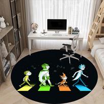 1 vnt. Rick and Morty biuro apvalus kilimėlis, neslystantis, minkštas ir patvarus biuro kilimėlis interjero dekoravimui, puikiai tinka biurui, graži dekoracija 100cm gray