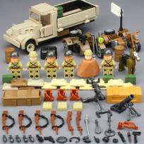 Antrojo pasaulinio karo Armijos Japonų Kareivis Sunkioji Šarvuota Transporto Priemonė Tankas Sunkvežimis Statybiniai Blokeliai Plytos Karinių Ginklų Figūrėlė Modelis Žaislai Dovanos beige