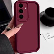 Smūgiams atsparus telefono dėklas, skirtas Samsung S24 S23 S22 S21 Ultra S20 FE A14 A34 A15 A35 A52 A53 A54 A55 S25 Edge A16 A26 A36 A56 5G dangtelis Galaxy A15 5G vyno raudonos spalvos
