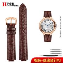18-11mm 20-12mm Krokodilo natūralios odos laikrodžio apyrankė Cartier Blue Balloon Wsbb0025 apyrankiniam laikrodžiui Vyriška moteriška keičiama apyrankė 20.12mm black