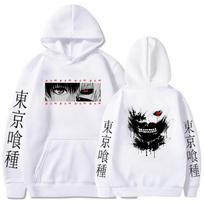 Anime Tokyo Ghoul Hoodies Ken Kaneki Graphic Printed Sweatshirts Men Casual Hip Hop Streetwear Couple Oversized Y2k Pullovers Loose Hoodie XXXL mėlyna