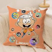 L-Loud House Pagalvės užvalkalas Šilkinis trumpas pliušas Dvipusis spausdintas pagalvės užvalkalas Sofai Visų sezonų Namų dekoras Dovana 30cmx30cm orange