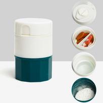 Tablečių dėžutė vitaminams, nešiojama tablečių pjaustyklė, tablečių smulkintuvas, vaistų pjaustyklė žalia
