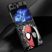 Dėklas Samsung Galaxy Flip4 Flip6 Z Flip 7 6 5 4 3 Flip3 Flip7 FE Flip5 Galinis telefono dangtelis Funda Marvel Žmogus-voras Šaunus Galaxy Z Flip7 gray