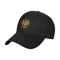 Lenkijos erelis Polska Lenkija Unisex moteriška beisbolo kepurė - Reguliuojama klasikinė vienspalvė kepurė Juoda Adjustable black