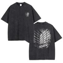 Attack on Titan Eren Yeager  Chase  Manga Paveikslėlis Vintažiniai Skalbti Dydžio Peraugę Marškinėliai | Unisex Anime Streetwear Marškinėliai M