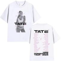 2026 Tate McRae Miss Possessive Turo Marškinėliai Vyriški Moteriški Harajuku Apvalia Kaklo Trumpomis Rankovėmis Medvilniniai Laisvalaikio Marškinėliai Streetwear M smėlis