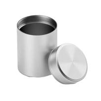 Portable Mini Sealed Jar Moisture-proof Aluminium Alloy Tea Can Solid Color Metal Box Travel sidabras