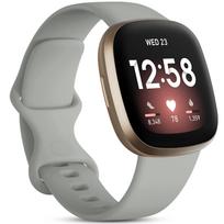 Silikoninė apyrankė Fitbit Versa 4 3 Sense 2 juostelei Išmaniojo laikrodžio priedai Pakeičiama riešo apyrankė Sportinė apyrankė Fitbit Versa 3 juostelė For Fitbit Versa 3&L (6.7 - 8.1 inch) pilka spalva