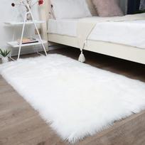 Sustiprintas baltas kilimas Švelnus kailis svetainės zonai Pliušinis kilimas Miegamojo Imituotos vilnos Purūs grindų kilimai Langas Prie lovos Namų dekoras Kilimai 30x30cm Decorative gray