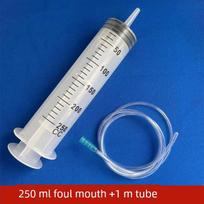 500\20ml Didelės talpos plastikinis švirkštinis siurblys Alyvos švirkštas Maitinimo dešros klijų irigatorius 250ml (Large Mouth) + 1m Tube with Adapter
