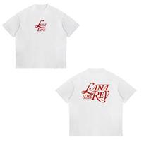 Dainininkės Lana Del Rey Grafinis Marškinėlis Unisex Moterų Mada Hip Hop 90-ųjų Vintage Marškinėliai Per dydį Medvilninis Laisvalaikio Marškinėlis Y2k Streetwear S white