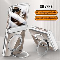 Metalinis žiedas Laikiklis Magnetinis Skaidrus Grūdintas Stiklas Plėvelė Dėklas Motorola Razr 60 Ultra Moto Razr 60 50 Pavasario Vyris Dangtelis Motorola Razr 50 gray