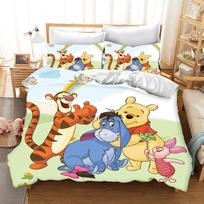 Mikė Pūkuotukas 3 dalių 1 patalynės užvalkalas Vienas komplektas Lovos patalynė Comforte Luxus Išskirtinė gimtadienio dovana Poliesteris Namų dekoras 135x200cm