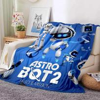 Naujas 29 stiliaus Astro Bot žaidimo animacinis robotas dovanų pledas, minkštas pledas namams, miegamajam, lovai, sofai, kelionėms, iškylai, vaikams 75x90cm blue