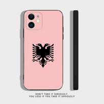 Albanijos vėliava Pasas Ilirų erelis Telefono dėklas iPhone 17 16,15,14,13,12,11,Pro,XS,Max,XR,Plus,Mini Silikoninis Atsparus smūgiams iPhone17 red