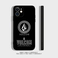 Prabangus V-Volcom riedlentės dėklas telefonui iPhone 17 16,15,14,13,12,11,Pro,XS,Max,XR,Plus,Mini, minkšto silikono, juodas, atsparus smūgiams iPhone14Pro