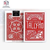 Tally-Ho No.9 žaidimo kortos USPCC Ventiliatoriaus/Apvalaus nugarėlės kaladė Pokerio dydžio Magijos kortų žaidimai Magijos triukai Rekvizitas iliuzionistui armijos žalia spalva