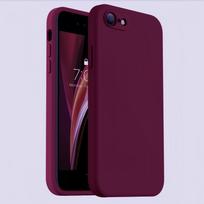 Madingas vientisos spalvos smūgiams atsparus apsauginis skysto silikono telefono dėklas, skirtas iphone SE 2025/SE2020/8/7/8+/7+/16E iPhone 16e black
