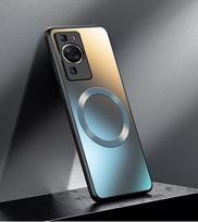 Dėl Huawei P60 P50 P40 P30 Pro dėklo Kietas matinis magnetinis belaidžio įkrovimo apsauginis galinis dangtelis Dėklas Huawei P60Pro P50 korpusui For P50 Pro black