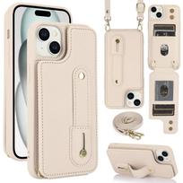 Odinė piniginė-rankogalis per petį su kortelių dėklu iPhone 17 16 Pro Max 15 14 12 13 XS Plus SE 2026, kišeninė piniginė, rankinė su dirželiu For iPhone 13Pro smėlis