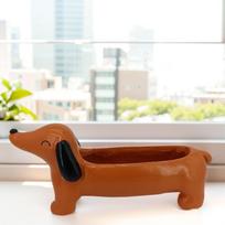 Dachshund Flower Pot Dog Plant Pot Resin Succulent Flower Planter Cute Dog Pot Planter Aesthetic for Flowers & Small Plants China Mainland