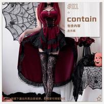 Helovino kostiumas moterims Seksuali karalienė Vienuolė Cosplay Tamsus gotikinis Vampyras Seksualus frako suknelė Giliai iškirptas Elfiškas kostiumas Vestidos S gray