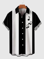 Naujas Mados Havajų Meno Muzikos Elementai Natos 3D Spausdinimo Trumpomis Rankovėmis Marškiniai Madingi Havajų Marškiniai Vyrams Harajuku 5XL black