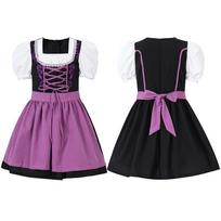 Vaikų Oktoberfest Dirndl suknelė Helovinui ir scenai XS violetinė