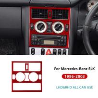 Anglies pluošto centrinės konsolės apdailos lipdukas Mercedes-Benz SLK R170 1996-2003 Red LHD RHD raudona