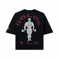 YLA GOLD Unisex didelio dydžio sunkaus audinio medvilninis marškinėlis M juoda