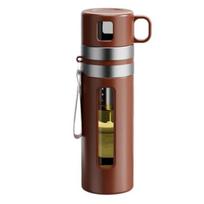 520ML Stiklinis arbatinis vandens buteliukas su arbatos filtru Aukšto borosilikatinio stiklo Arbata ir vanduo atskiriami Vandens puodelis Kelioninis filtruojantis puodelis 520ml ruda