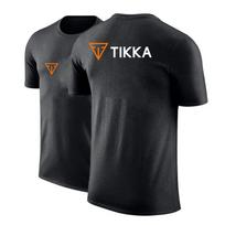 Tikka By Sako Finland ginklų logotipas 2022 m. Unisex nauji sportiniai trumparankoviai vasariniai madingi laisvalaikio marškinėliai Harajuku patogūs viršutiniai drabužiai L black