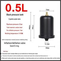 Universal Self-Priming Booster Pump for Hot/Cold Water with Pressure Tank and Fine/Male Thread Accessories