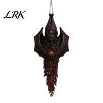 Spooky Succulents Holder Halloween Hanging Planter for Indoor Outdoor Use, Gothic Bat Cat Witch Raven Creepy Crow Pot Plant Holder, Wall Mounted Porch 23cm D